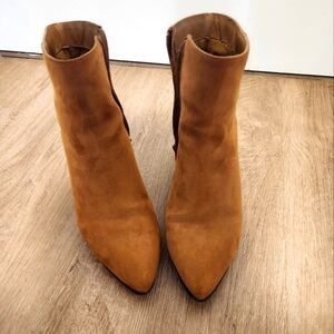 Tan Pointed Toe Ankle Booties